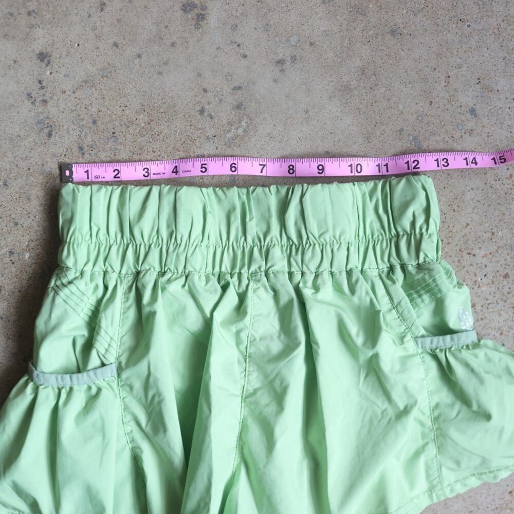 FP Movement Athletic Ruffle Running Shorts Lime Green Smocked Waist Size M - Picture 6 of 6